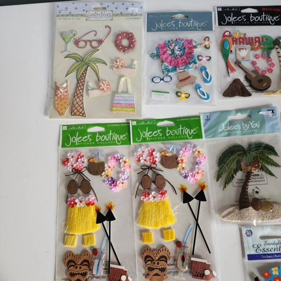 NWT - 9 pack of Scrapbook Embellishment Stickers - Hawaii/Beach Theme #1 - Picture 2 of 5
